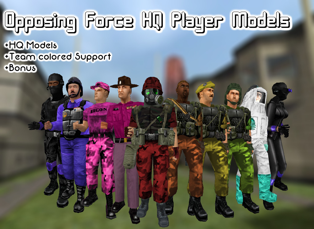 Opposing Force Hq Player Models Team Colored Half Life Mods - roblox apply force to player