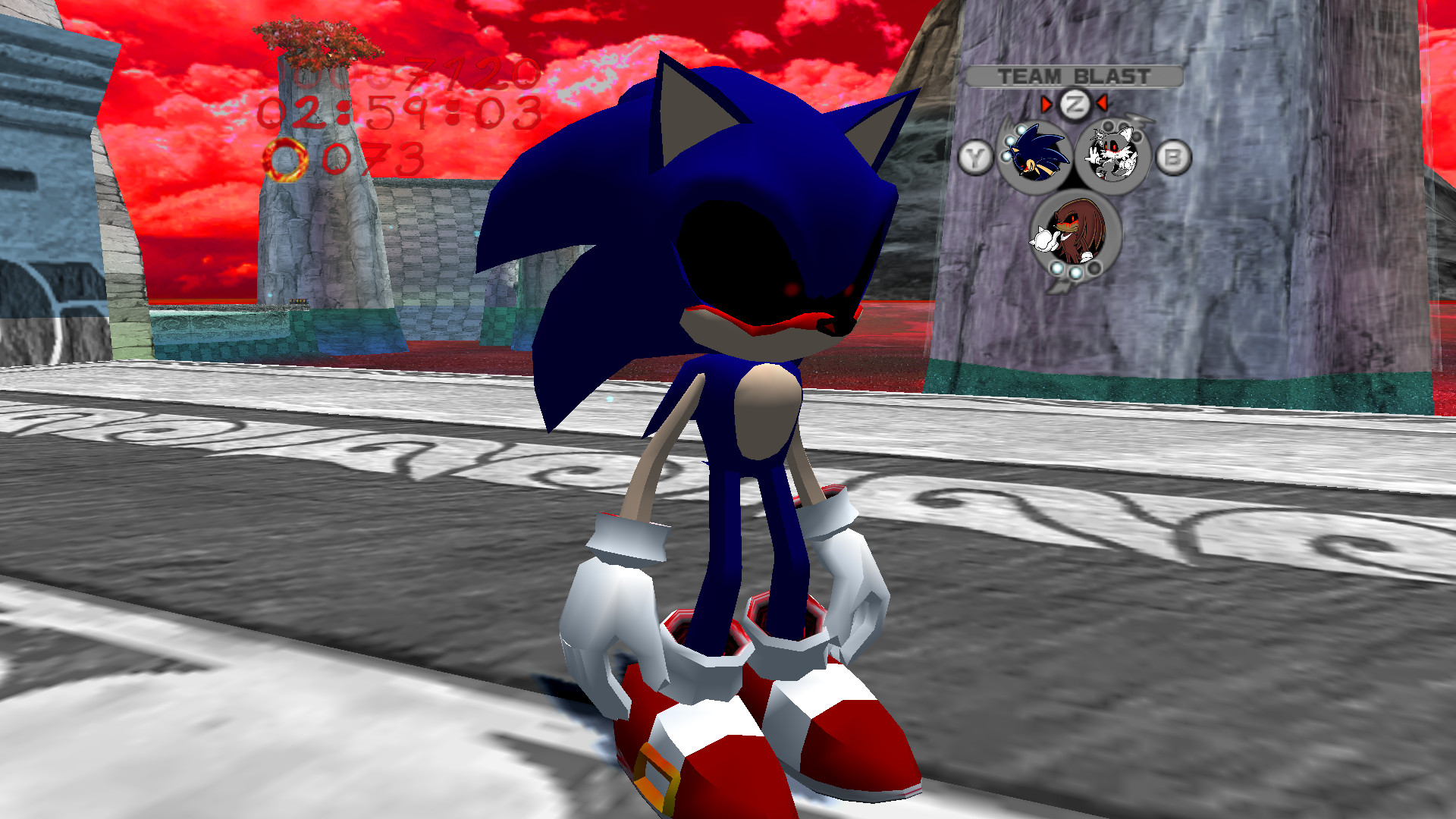 Download Sonic Exe - a creepypasta game where Sonic mutates into a