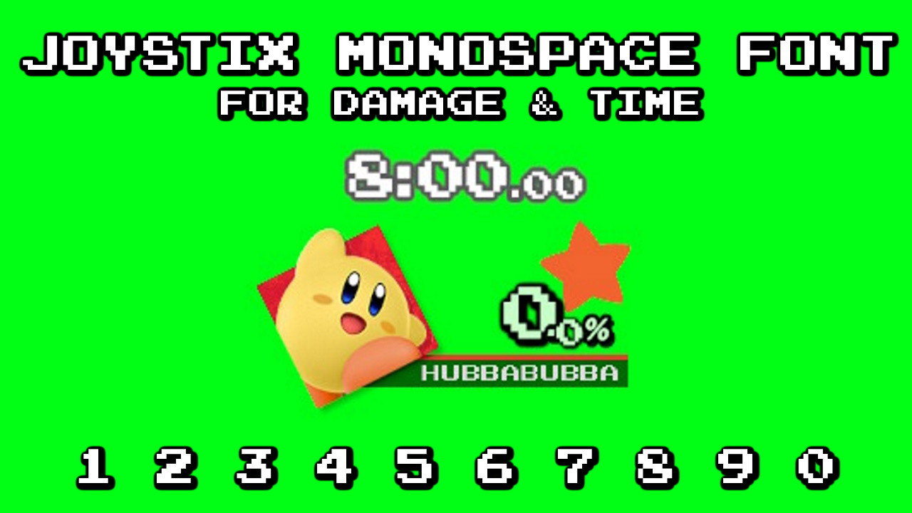 Joystix Monospace Damage & Timer Font [Super Smash Bros. Ultimate] [Mods]