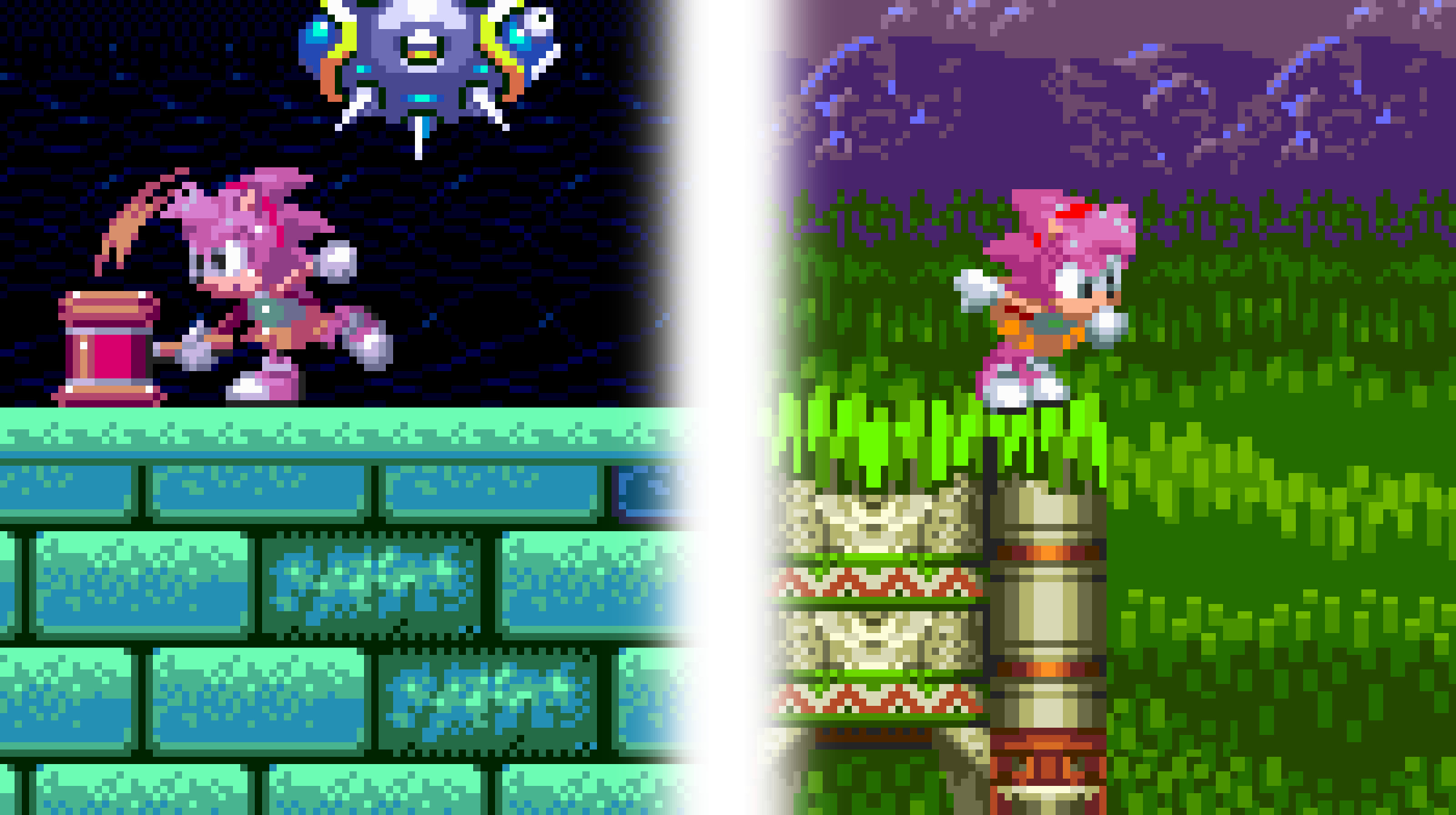 Fleetway Amy in Sonic 3 air [Sonic 3 A.I.R.] [Mods]