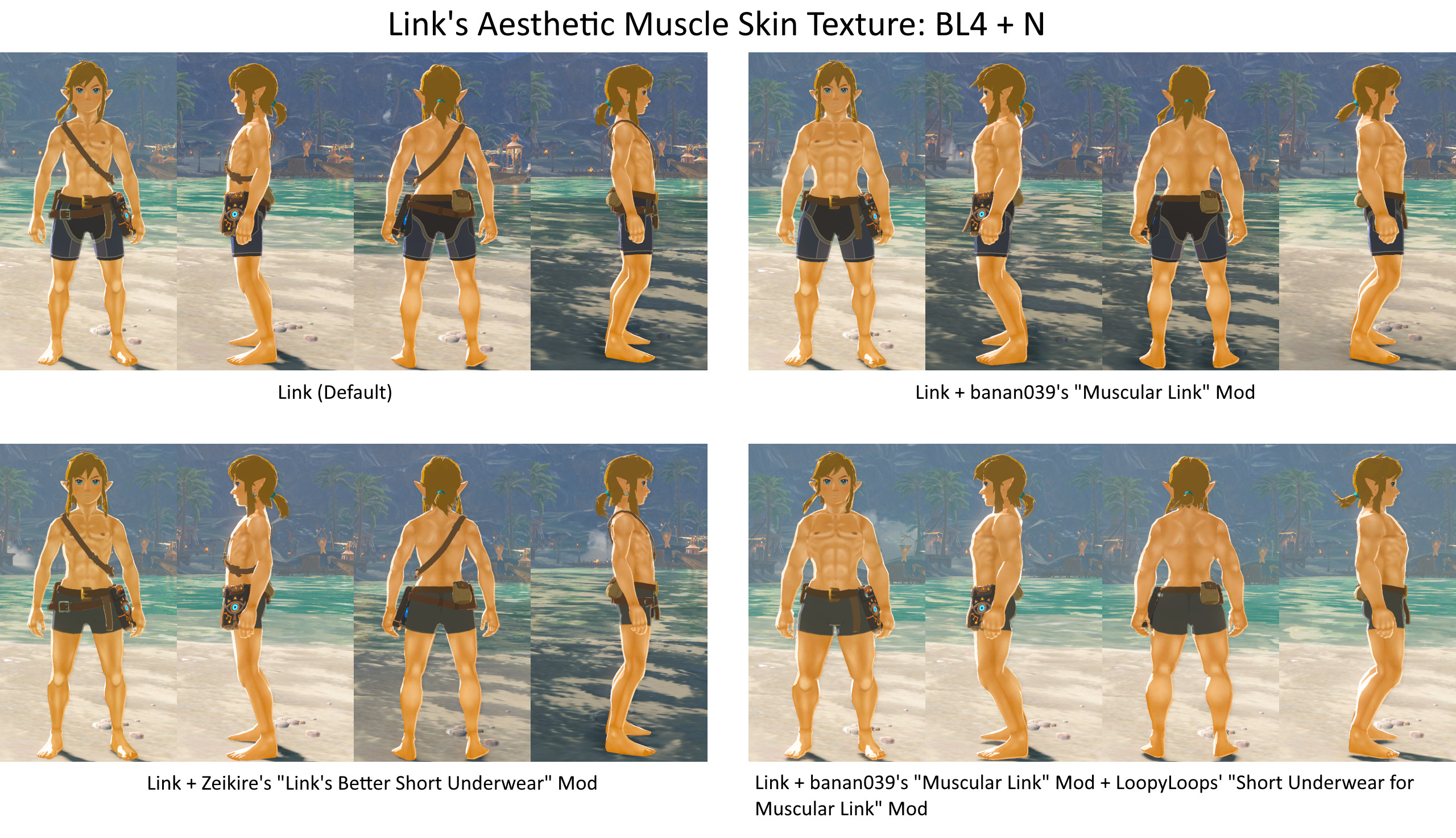 Short Underwear for Muscular Link + 33 Colors [The Legend of Zelda