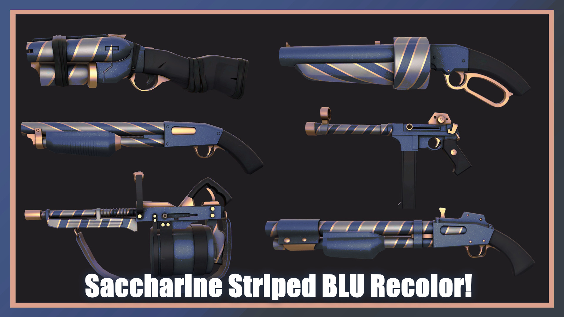 Saccharine Striped BLU Team Recolor [Team Fortress 2] [Mods]