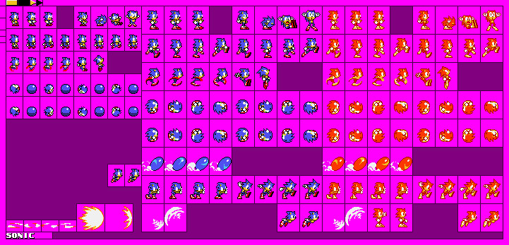 The Spriters Resource - Full Sheet View - Sonic Pocket Adventure - Sonic