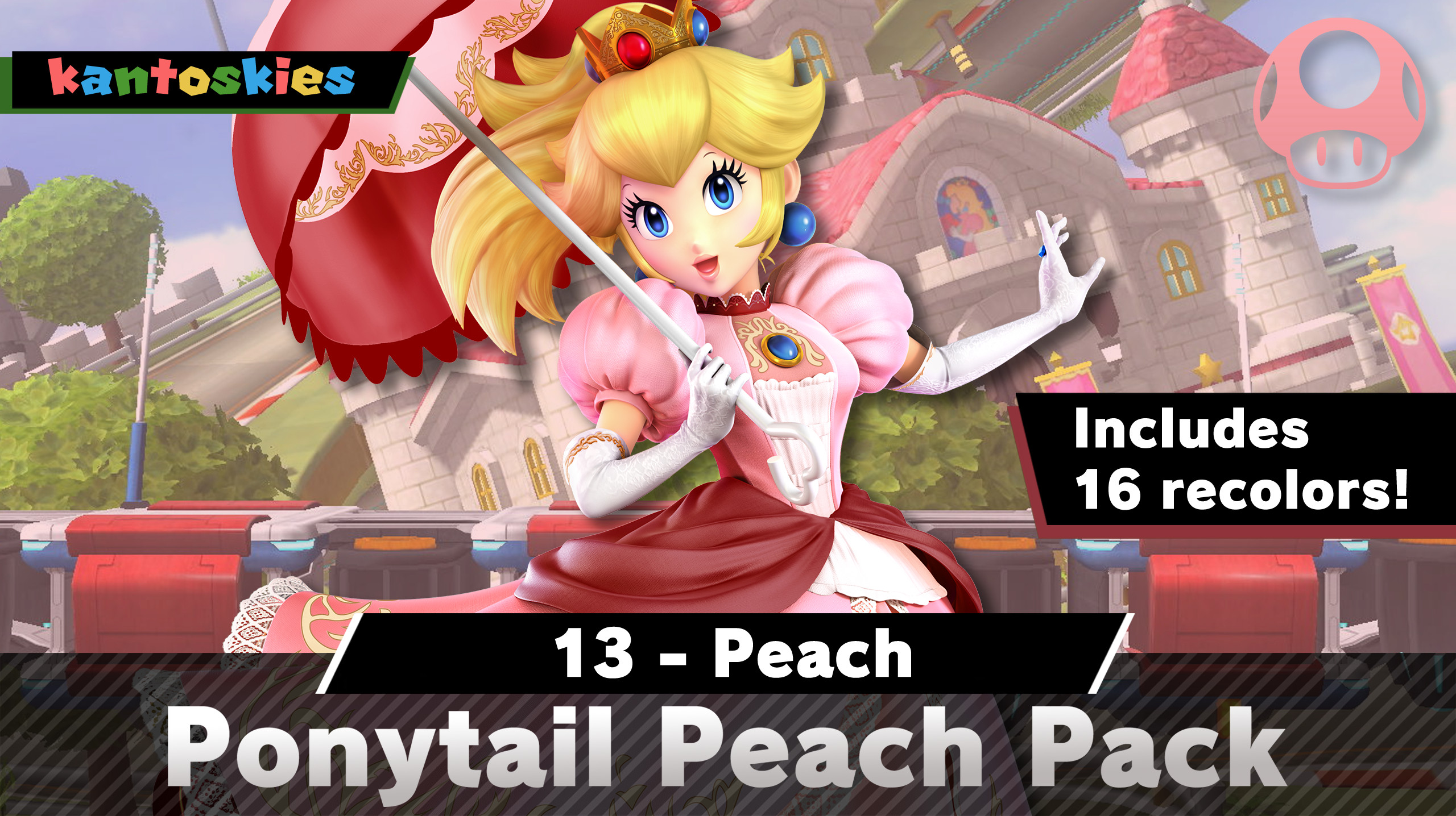 Ponytail Peach Pack Mod for Super Smash Bros. Ultimate | SSBU Mods
