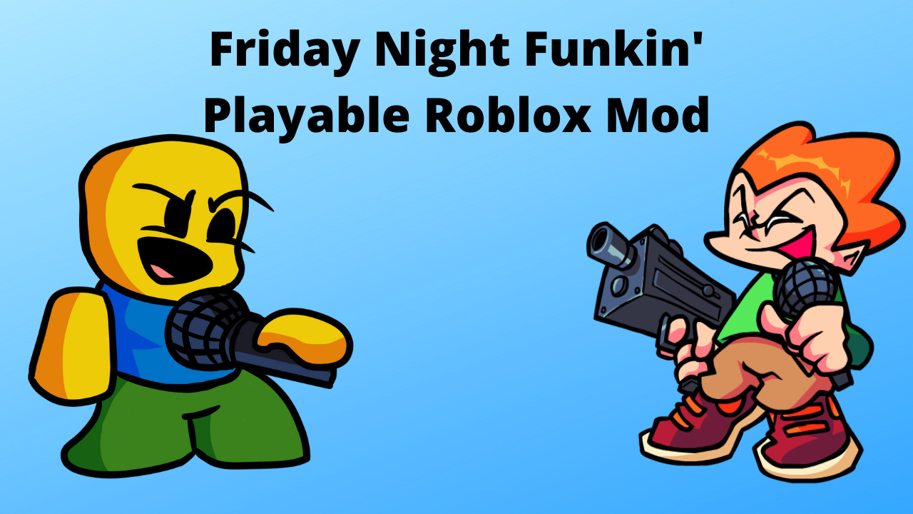 Playable Noob Mod Full Release Friday Night Funkin Mods - escape the night roblox id
