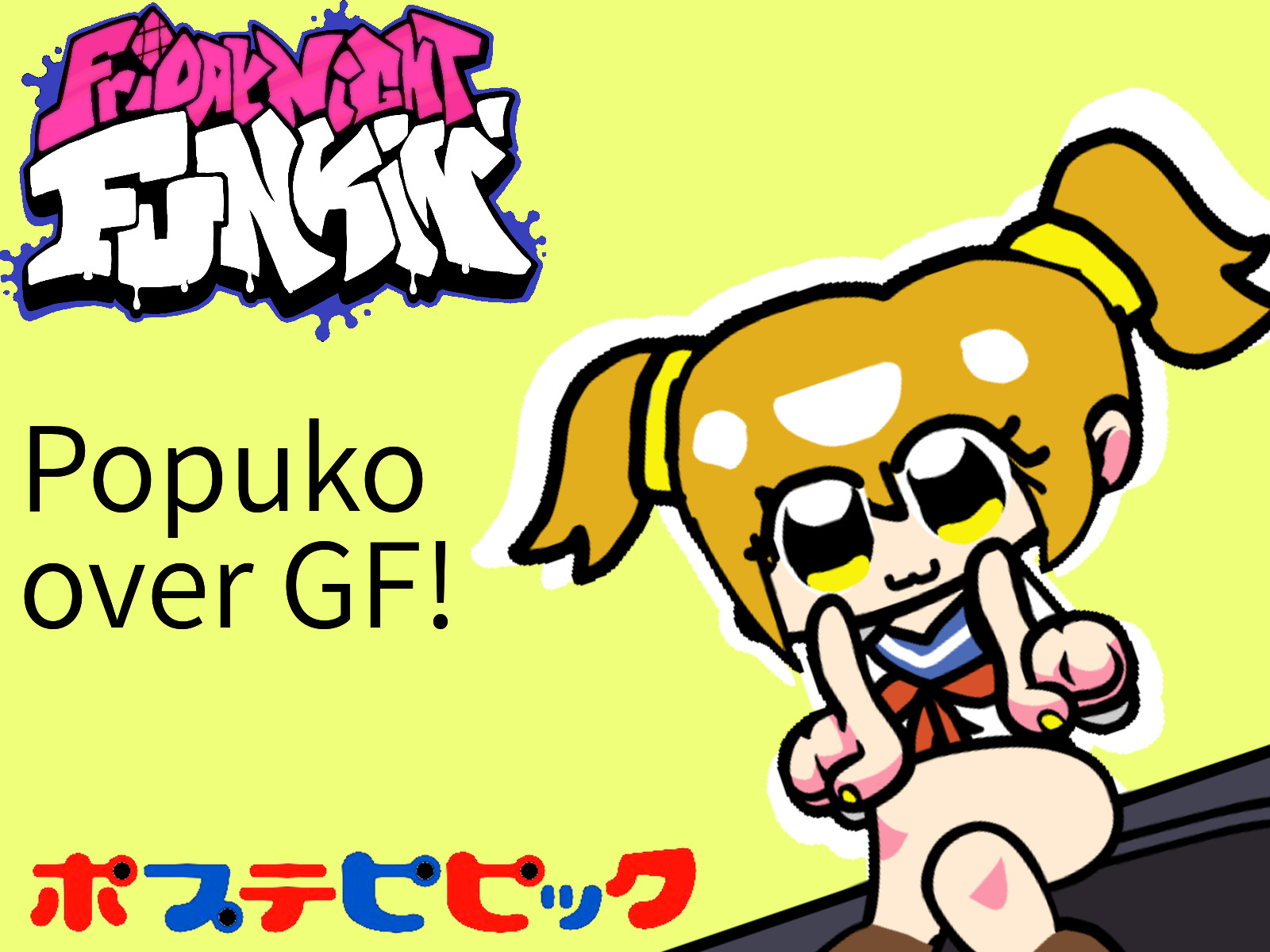 Popuko Over Gf Pop Team Epic Friday Night Funkin Mods