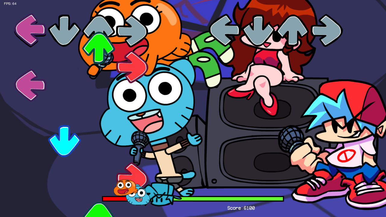 Gumball and Darwin over Spooky Kids [Friday Night Funkin'] [Mods]