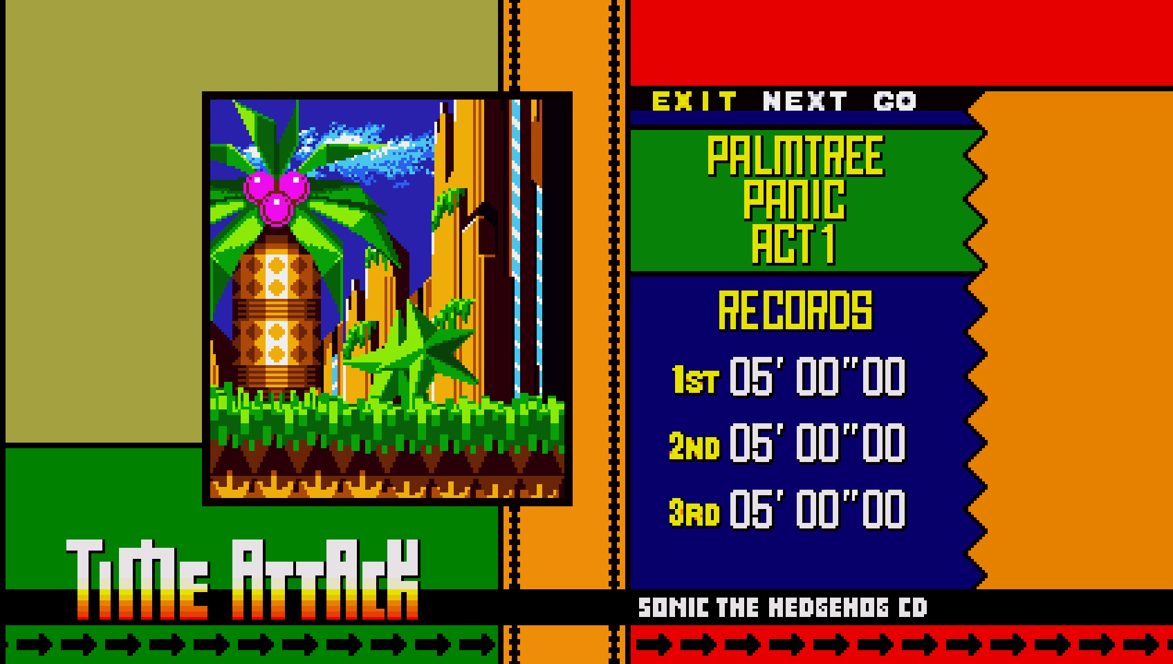 Tree panic. Press start Sonic.