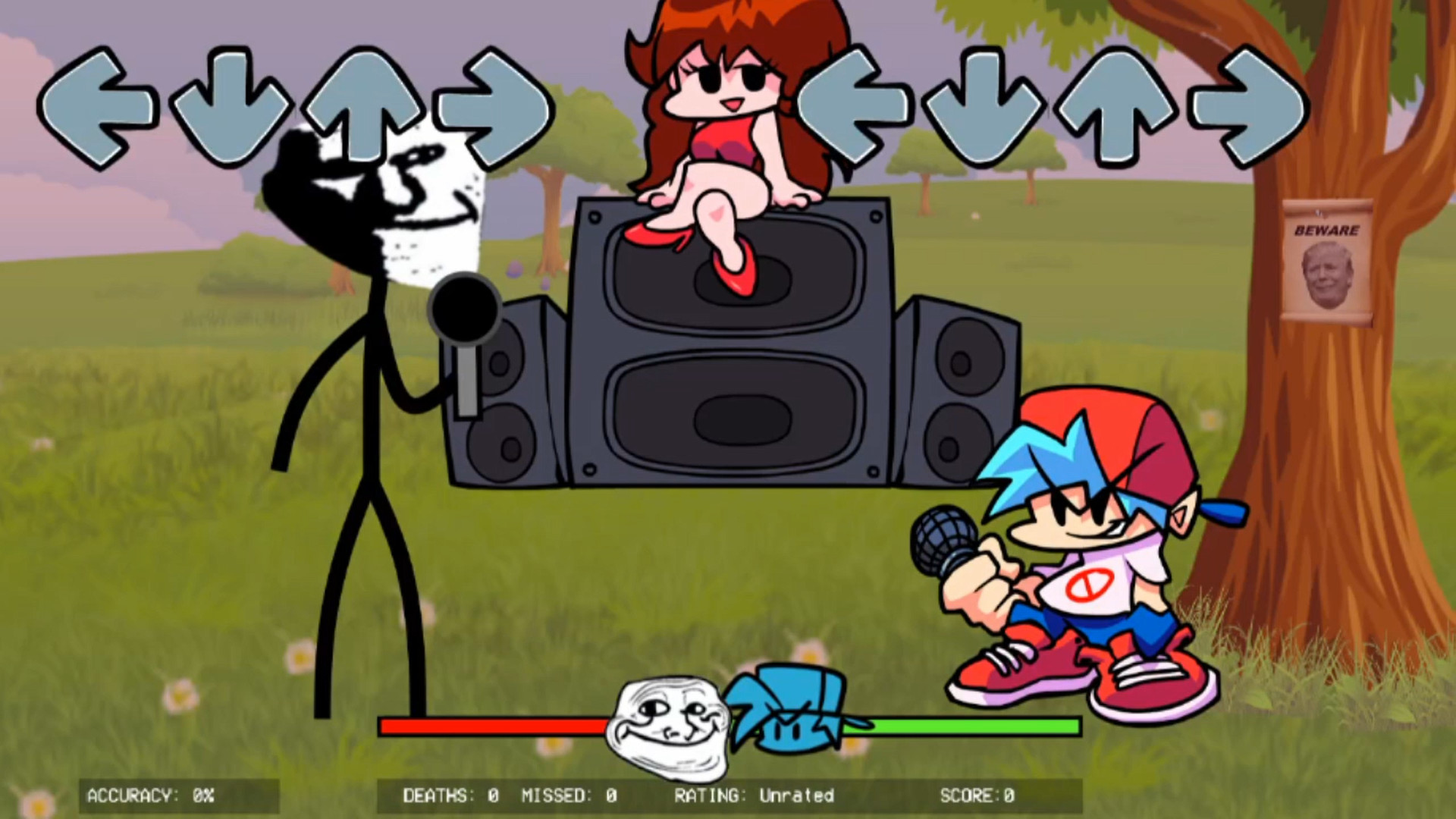 Mid Troll Masses (Trollface over Sarvente) Mod for Friday Night Funkin ...