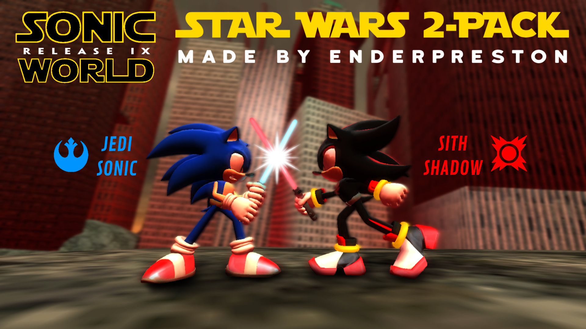 Jedi Sonic And Sith Shadow Star Wars 2 Pack Sonic World Mods - roblox star wars coruscant discord