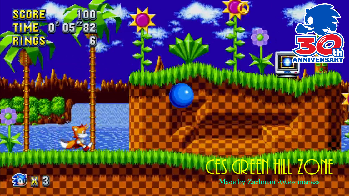 Vê Green Hill Zone Act 2 em Sonic Mania