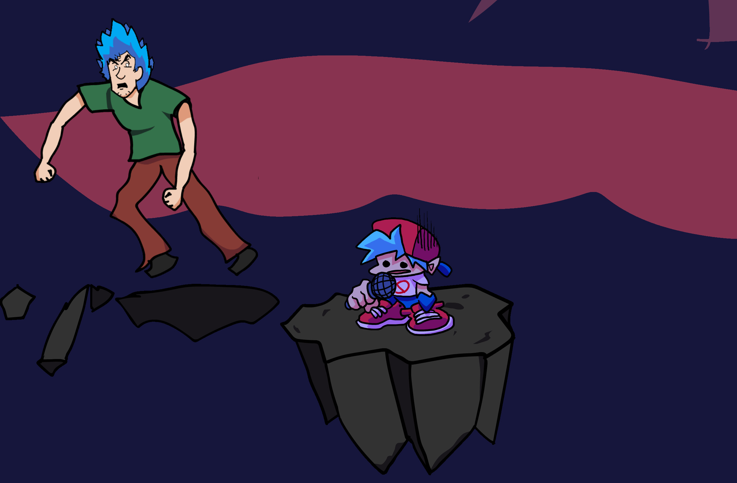 Shaggy blue GodEater Beta [Friday Night Funkin'] [Mods]