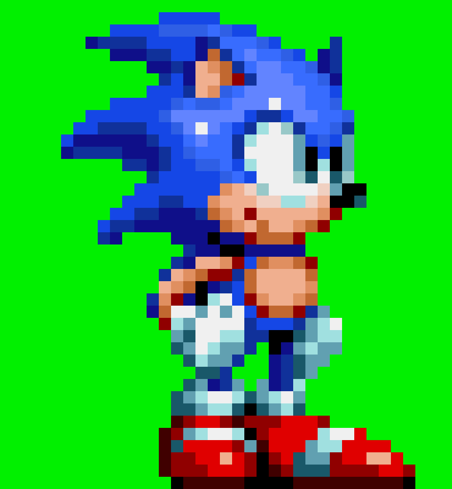 Tried to draw Sonic as accurately to the Sonic 1 sprite as