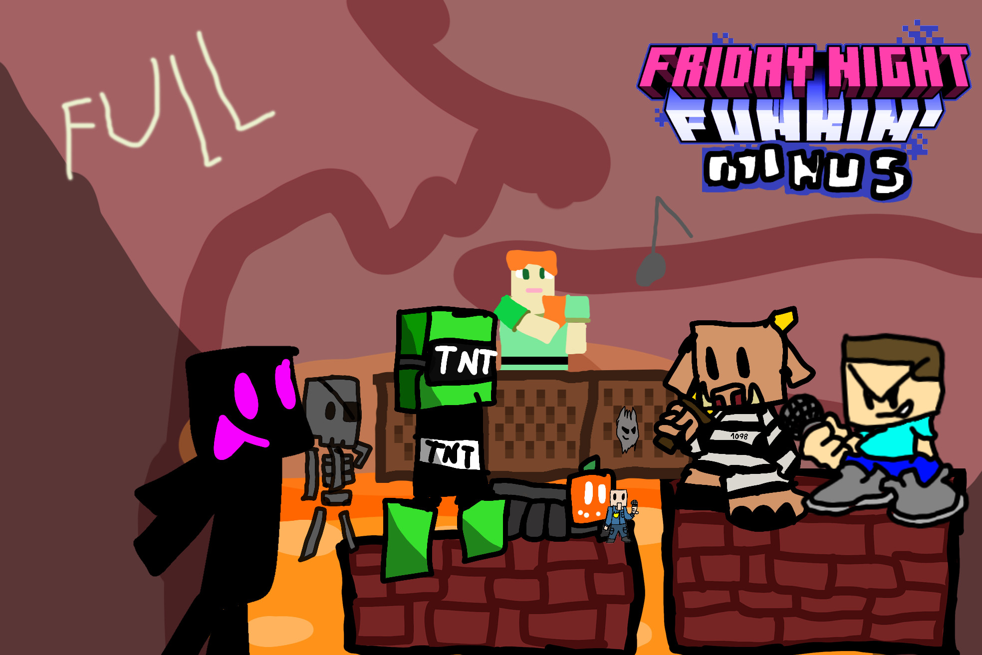 Fnf Mod Minecraft Minus Don funk at night [Friday Night Funkin'] [Mods]