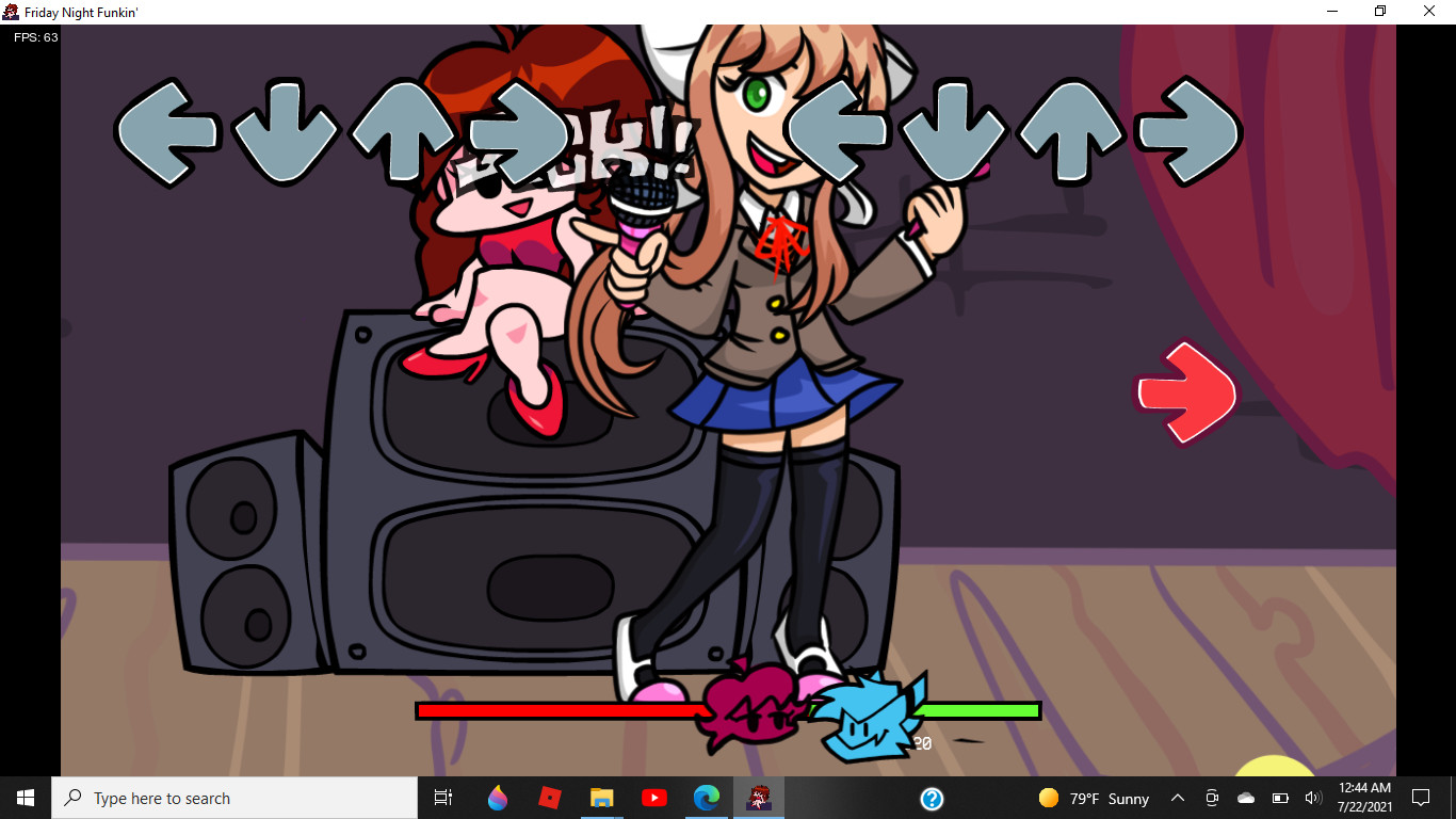 Playable HD Monika [Friday Night Funkin'] [Mods]