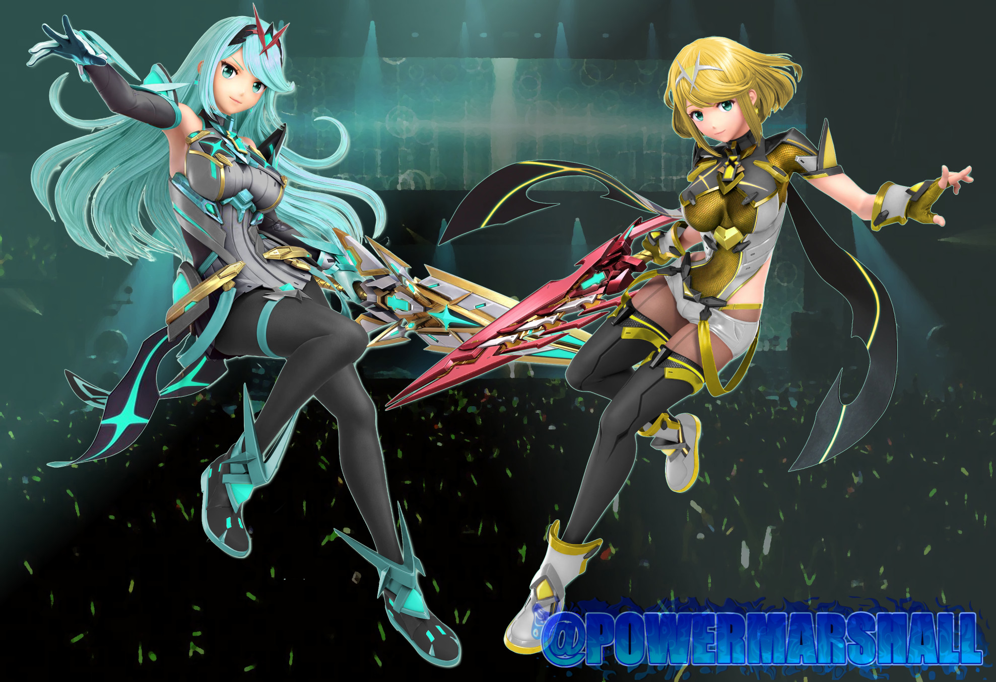 v2.0 Hatsune Miku & Kagamine Rin Pyra/Mythra [Super Smash Bros ...