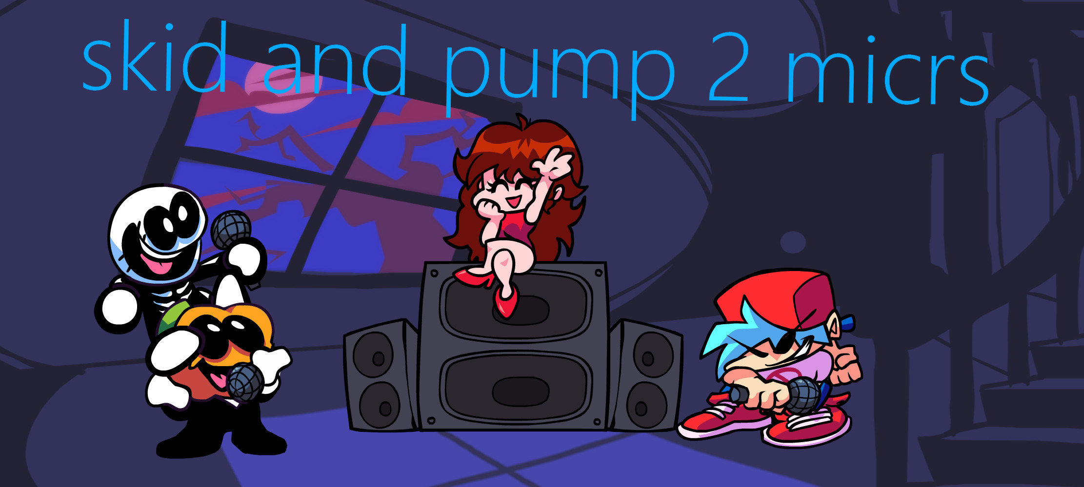 Skid and Pump: But Skid and Pump have 2 micr [Friday Night Funkin'] [Mods]