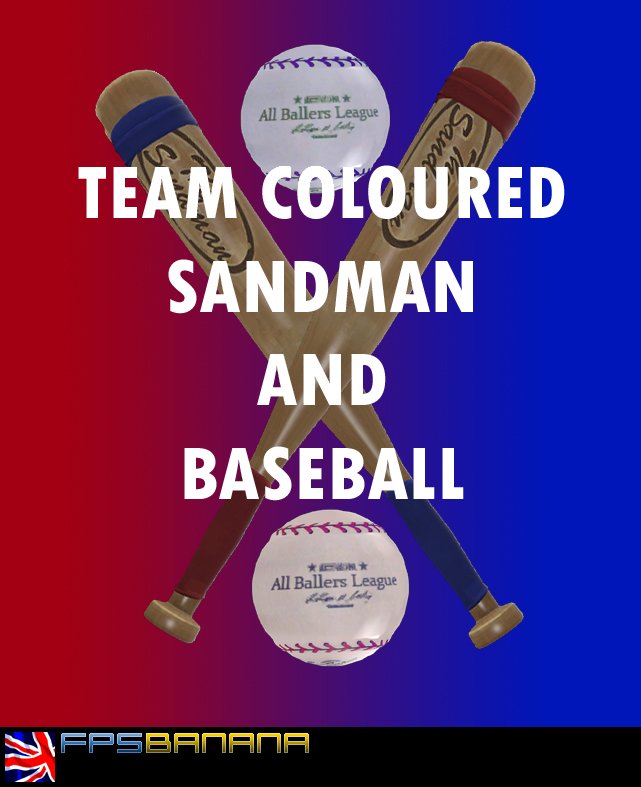 2 Team Coloured Bat and Ball