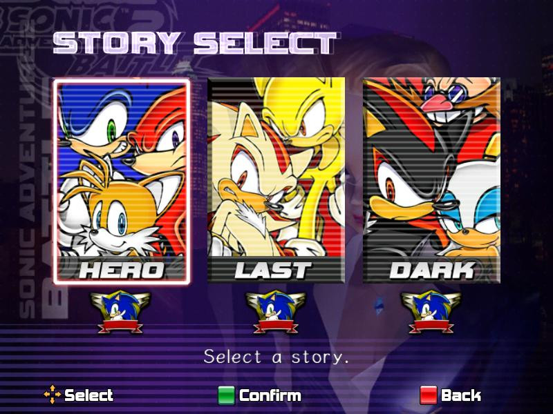 Super hedgehogs on last story select icon [Sonic Adventure 2] [Mods]