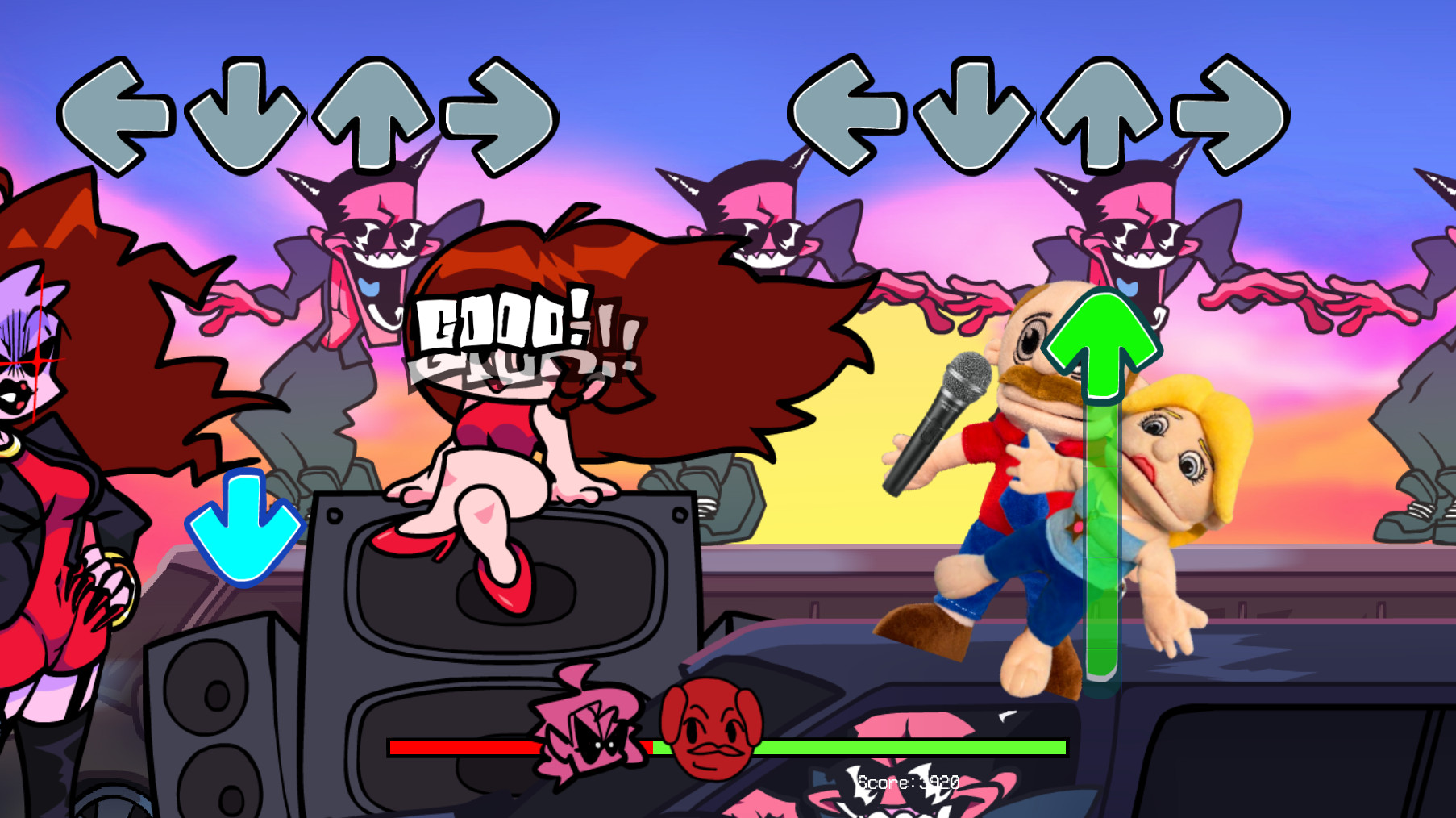 Marvin holding Rose over BF (SML) [Friday Night Funkin'] [Mods]