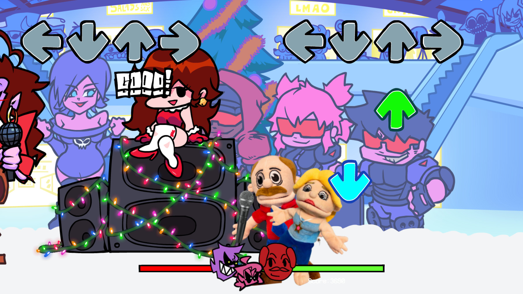 Marvin holding Rose over BF (SML) [Friday Night Funkin'] [Mods]