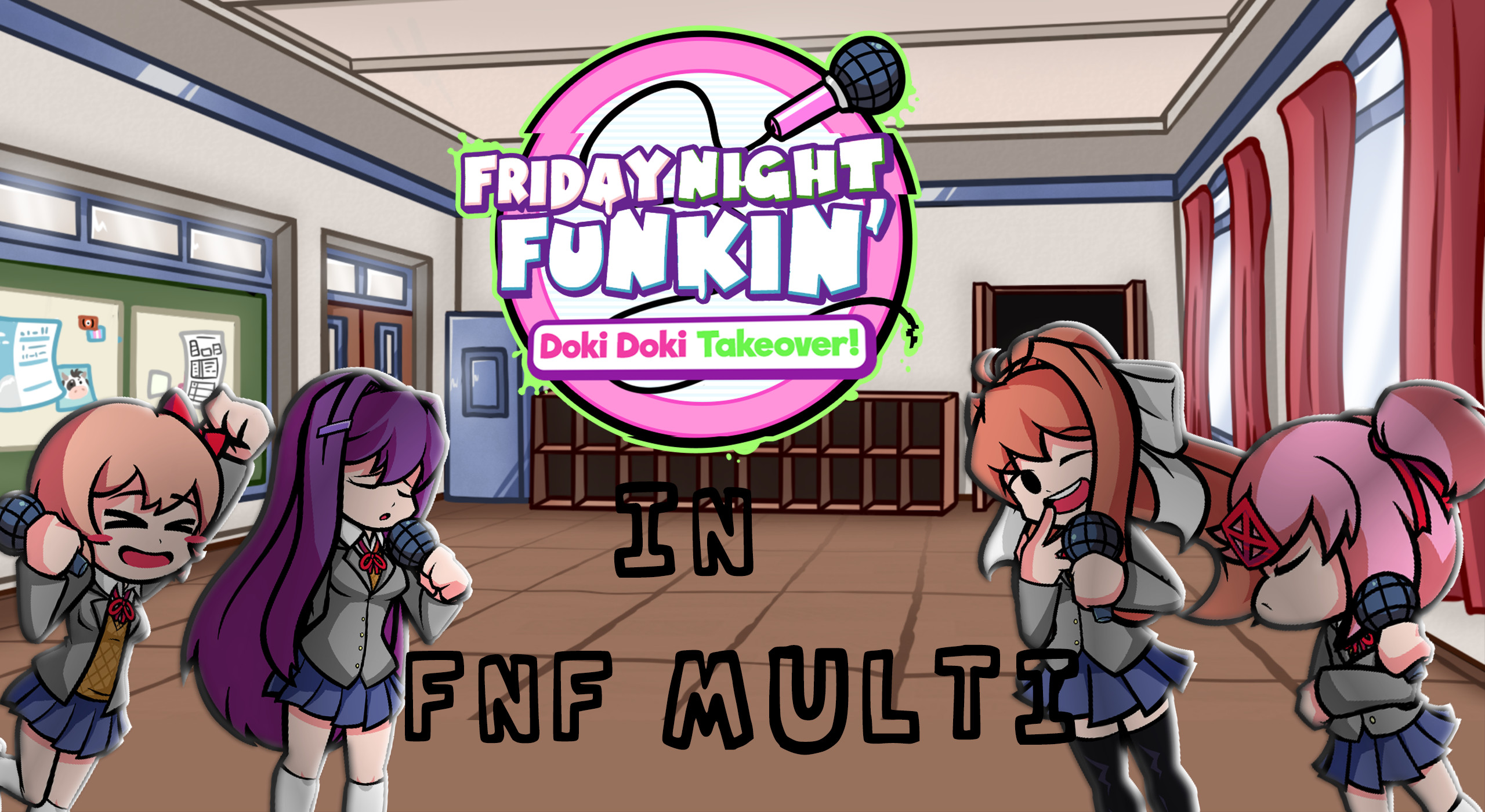 Doki Doki Takeover FNF mod play online, Doki Doki Literature Club