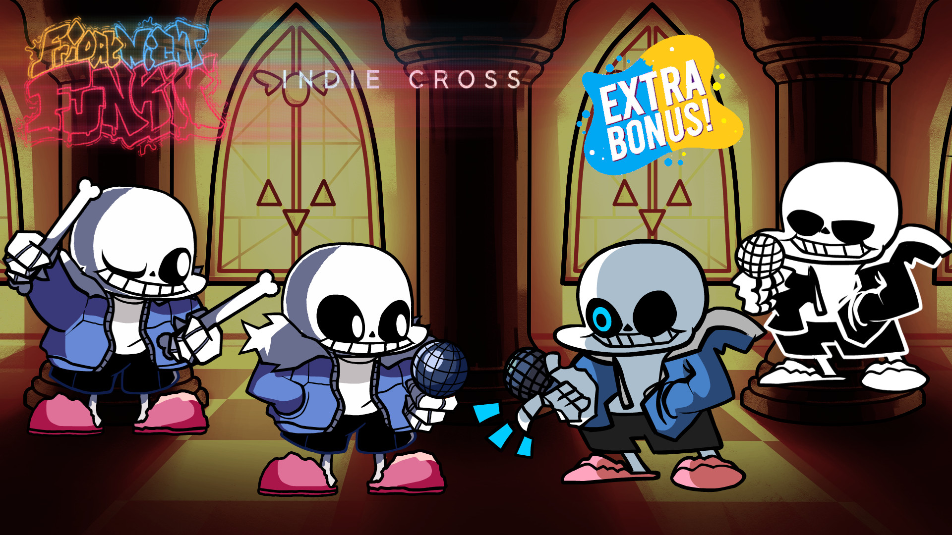 Playable Indie Cross Sans [Friday Night Funkin'] [Mods]