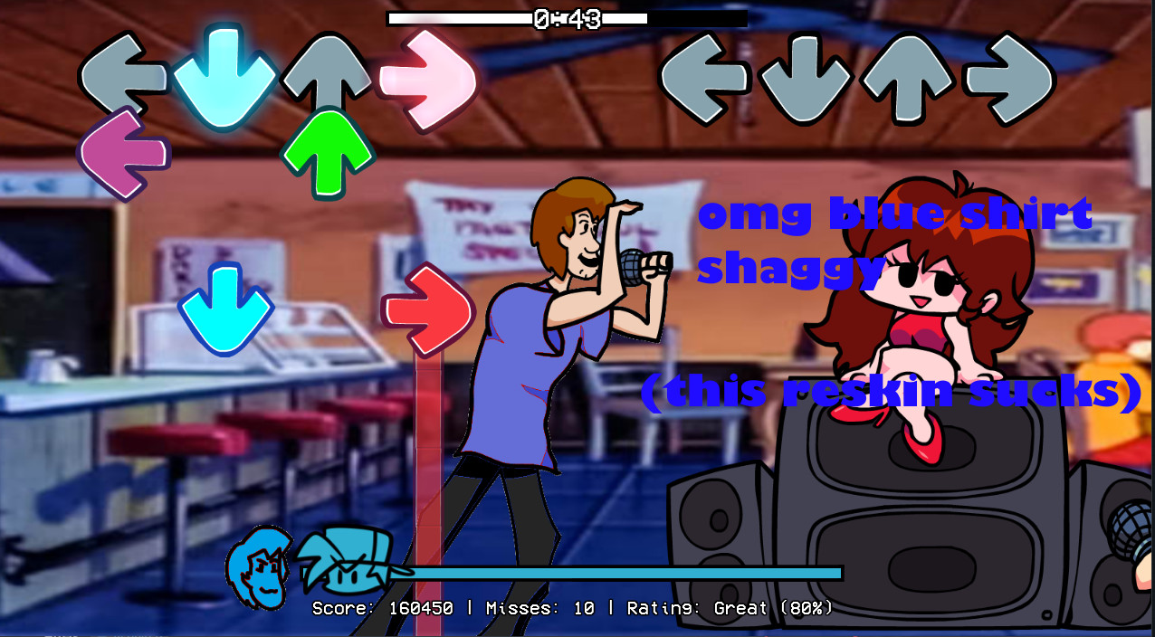 Friday Night Funkin' Vs Blue Shirt Shaggy (Reskin) [Friday Night Funkin