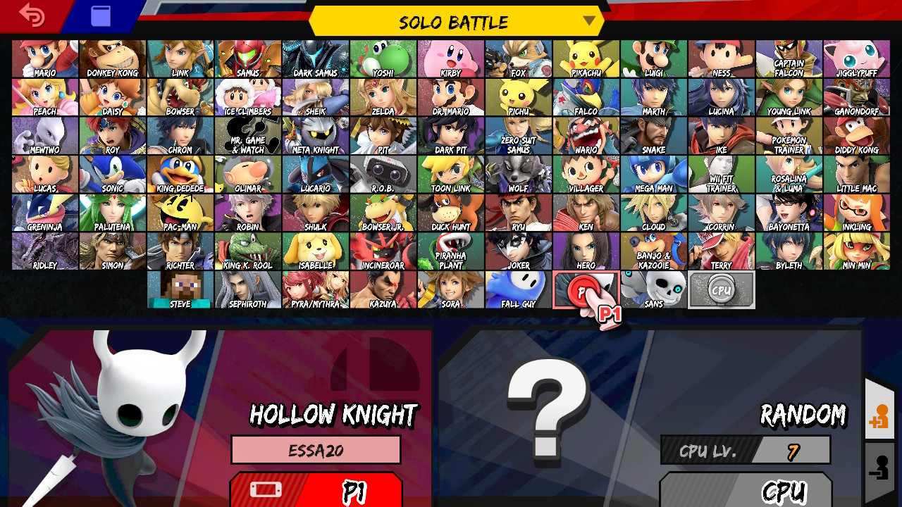 Super Smash Bros. Ultimate, Interface In Game