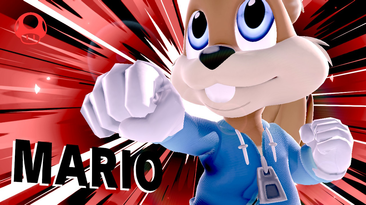 Conker will probably never be officially in Super Smash Bros., but he and  Wolf are now playable in the Smash Remix mod