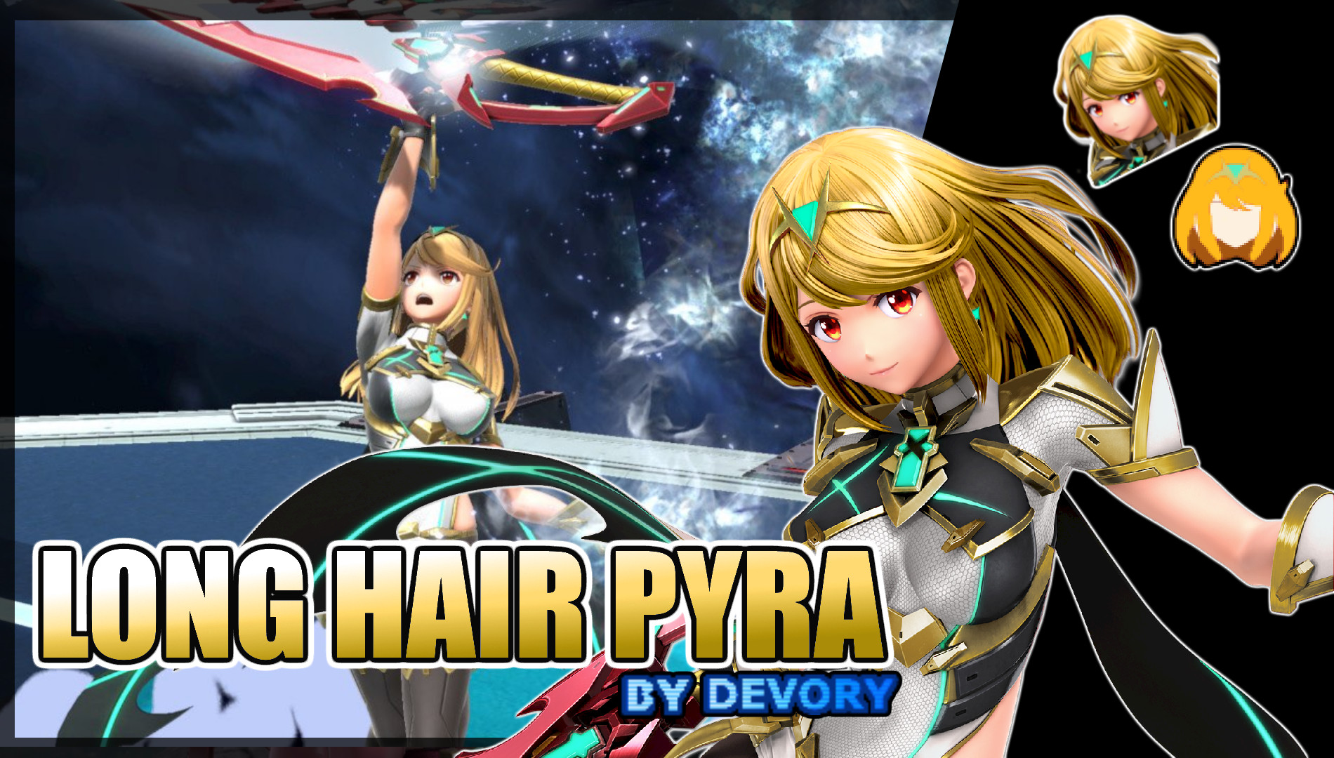 Long Hair Pyra [Super Smash Bros. Ultimate] [Mods]