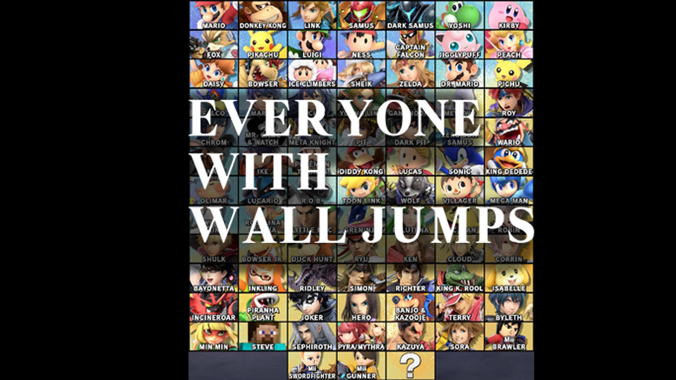 Everyone with wall jump [Super Smash Bros. Ultimate] [Mods]