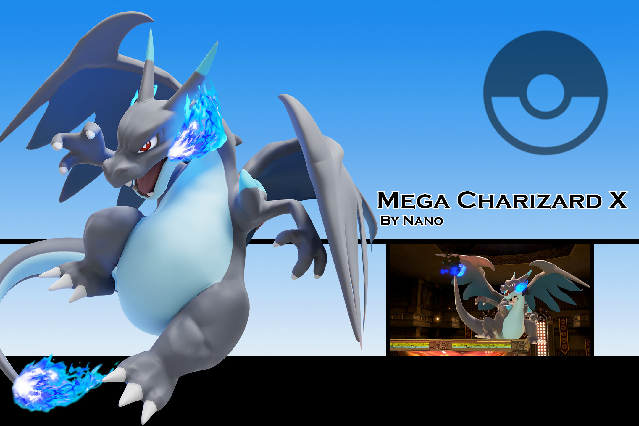 Skin para PS5 com Disco Pokémon Mega Evolução Charizard X e Y