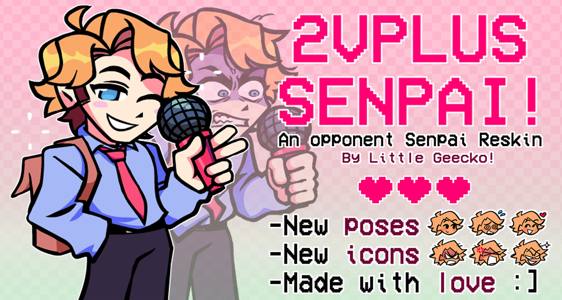 2VPLUS Senpai Sprites [Friday Night Funkin'] [Mods]