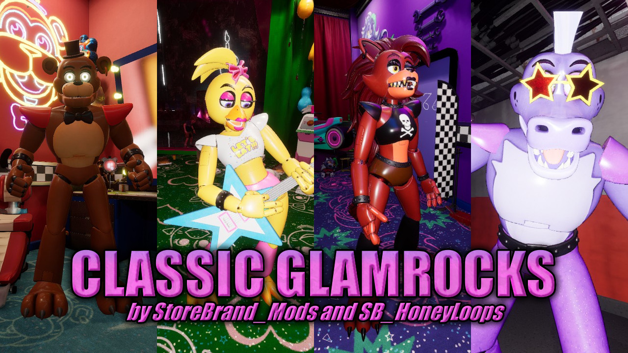 Classic Glamrock Animatronic Skins [Five Nights at Freddy's Security Breach]  [Mods]