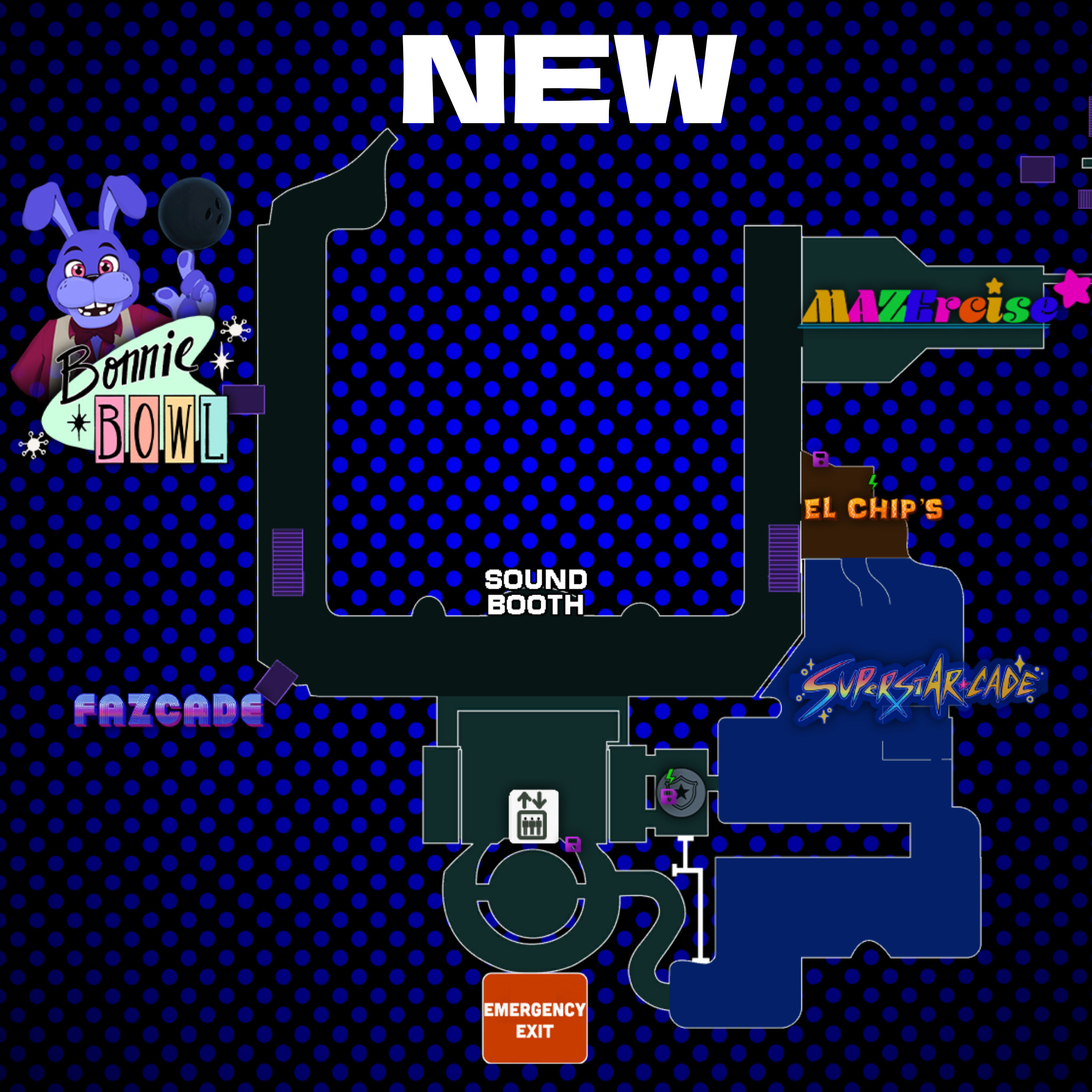 FNAF1 Map Layout - During Gameplay