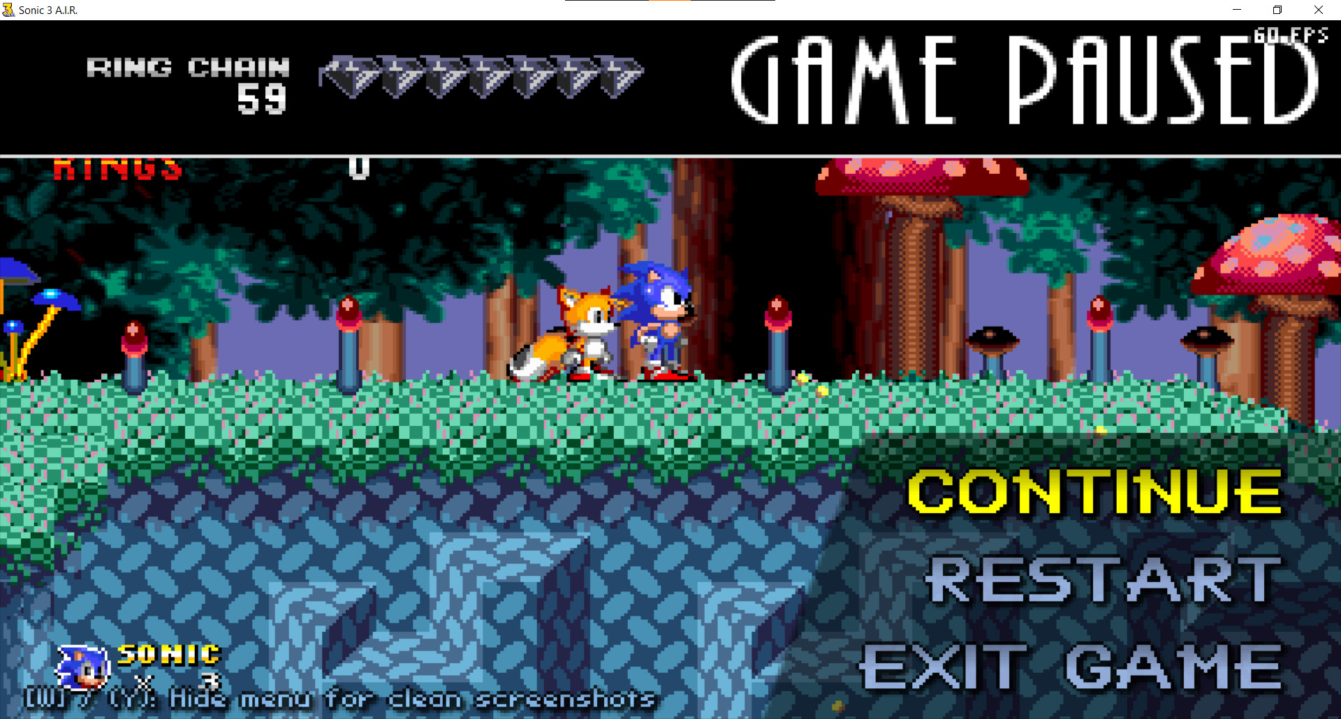 S3 Pause Menu Emeralds [Sonic 3 A.I.R.] [Mods]