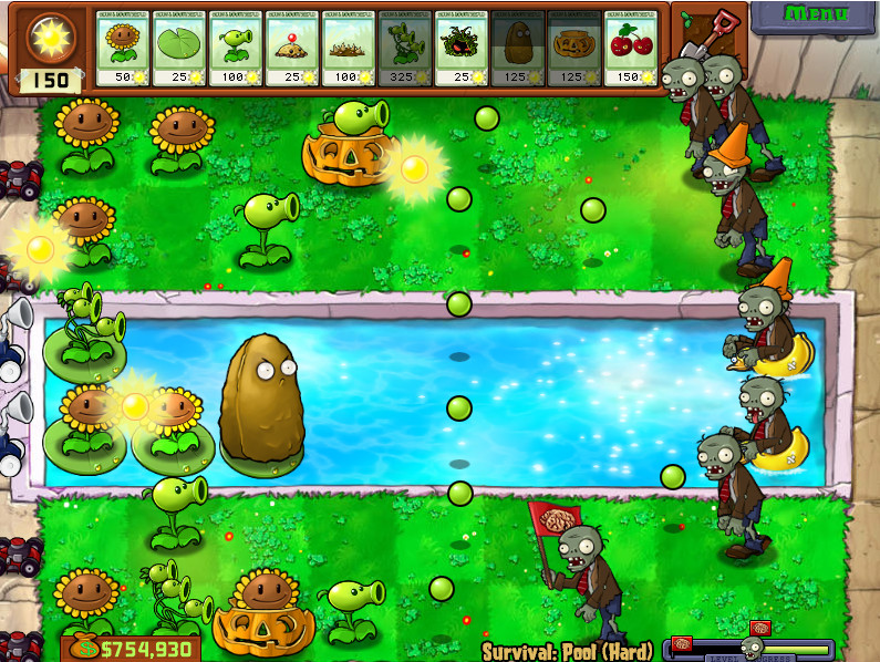 Plants vs. Zombies Mod - Survival Day (PvZ 1 Cool Mod) 