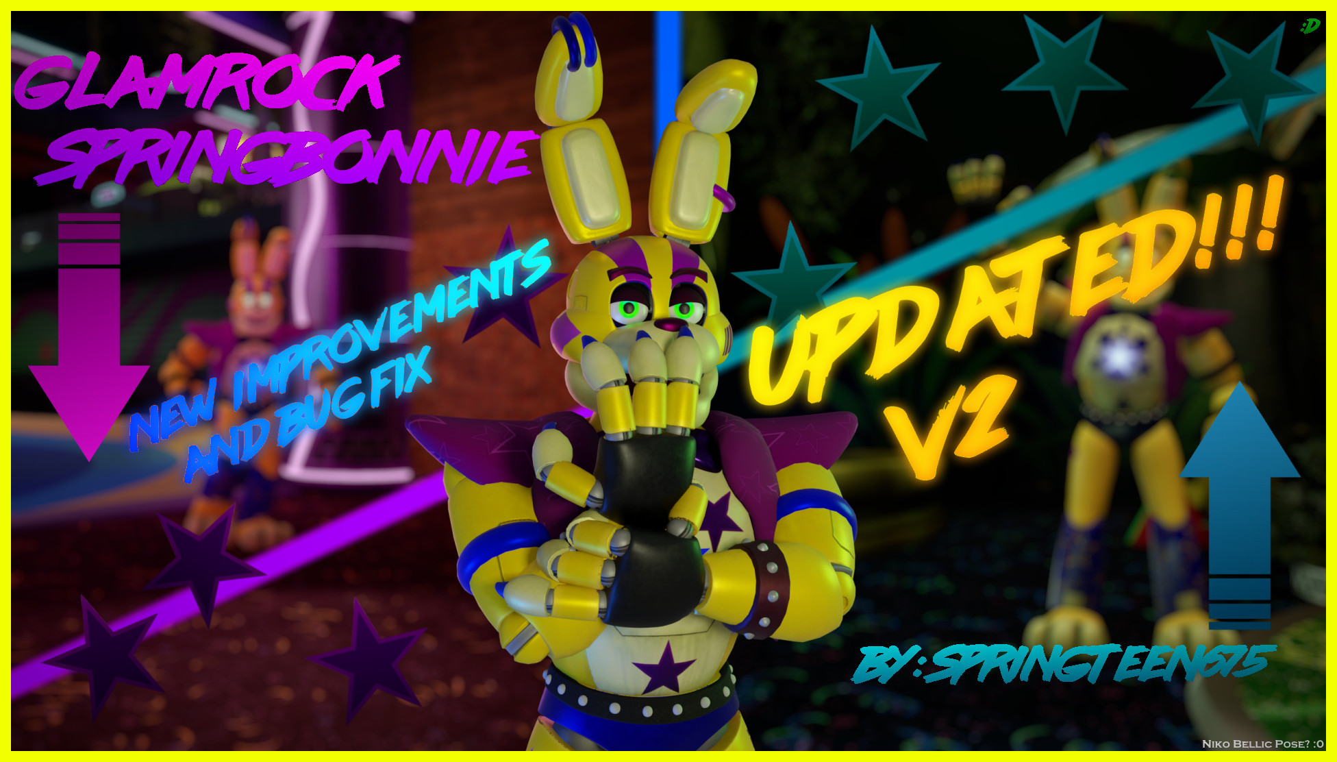 Shattered glamrock bonnie fnaf sb ruin in 2023