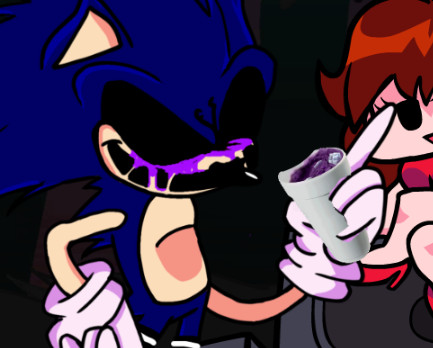Sonic.exe but with thigh highs and lean 