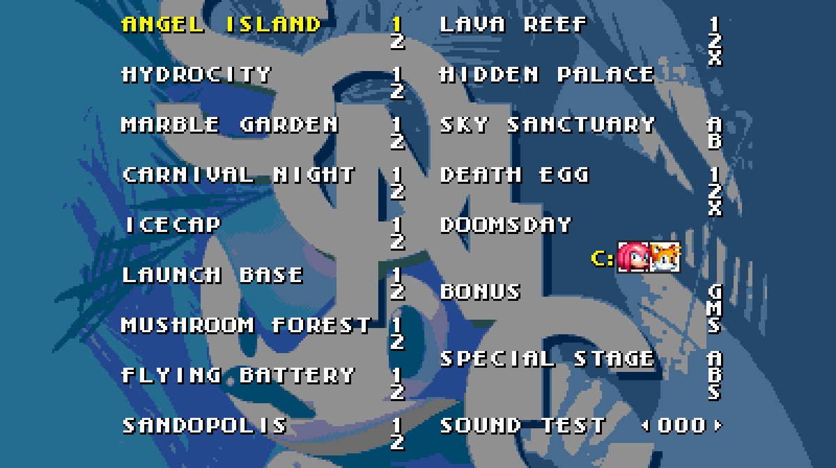 Sonic 3 complete level select + font [sonic 3 a.i.r.] [mods]