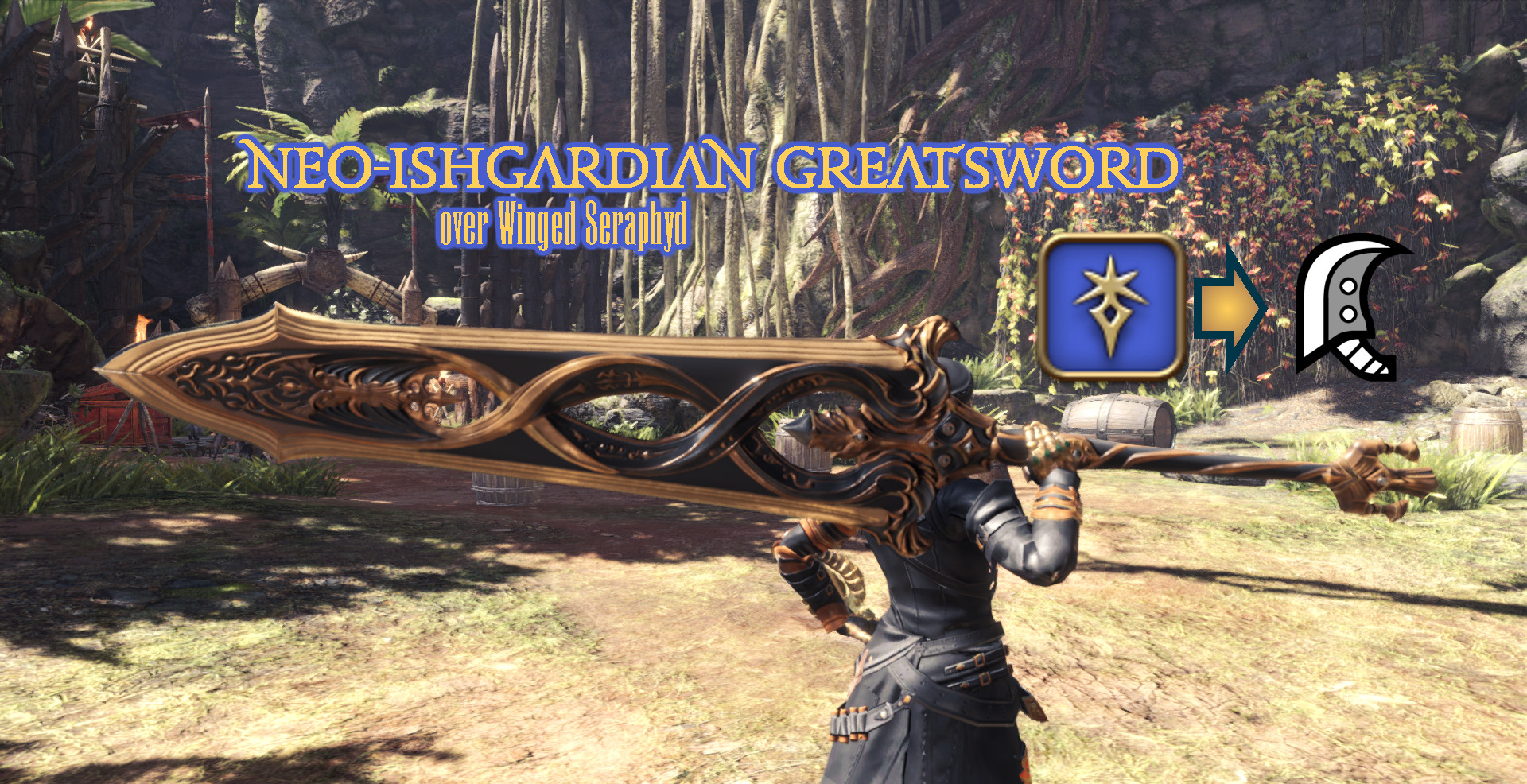FFXIV Augmented NeoIshgardian Armor and Weapons [Monster Hunter World] [Mods]