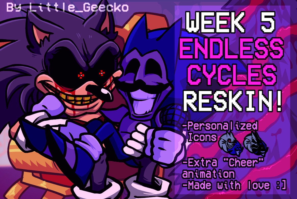 Endless Cycles Week 5 reskin (Lord X & Majin) [Friday Night Funkin'] [Mods]
