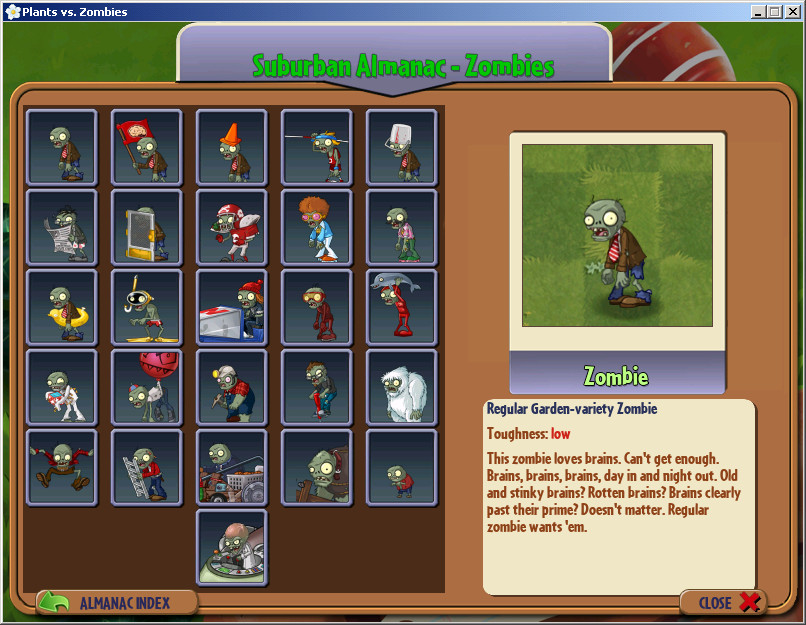 Almanac image - Plants vs Zombies - IO Series mod for Plants Vs