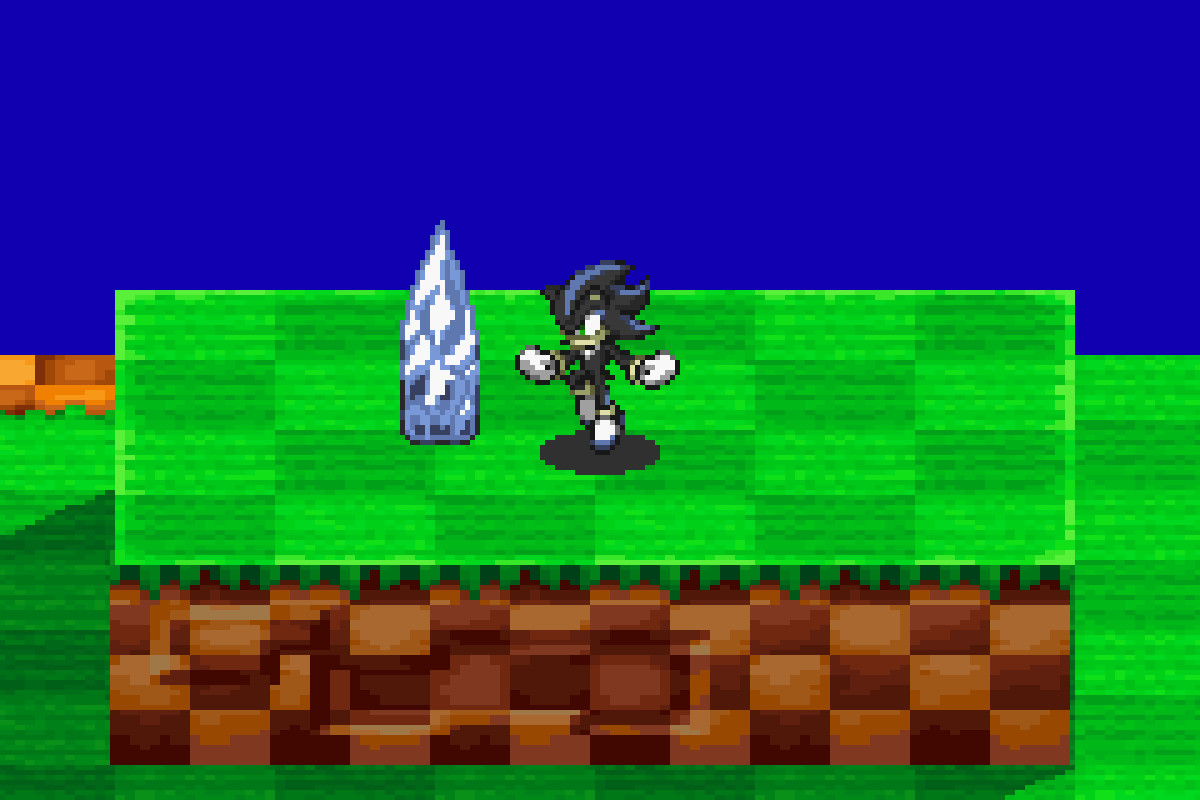 Dark sonic vs chaos shadow pixel art