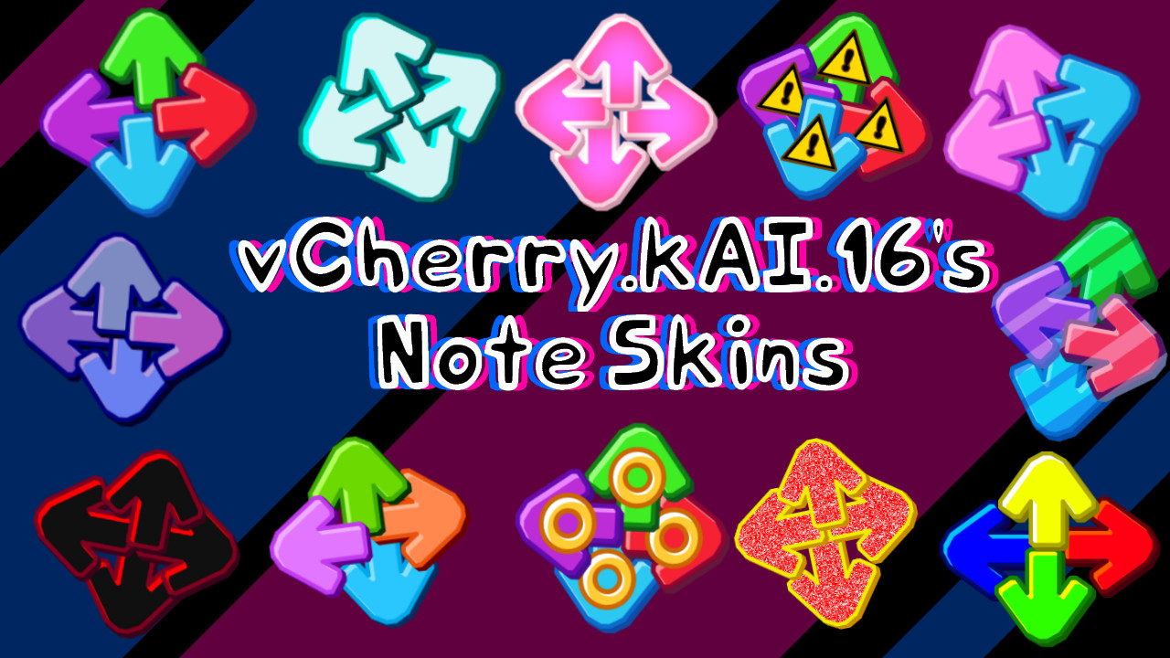 Cherrys Noteskins V1 Friday Night Funkin Mods