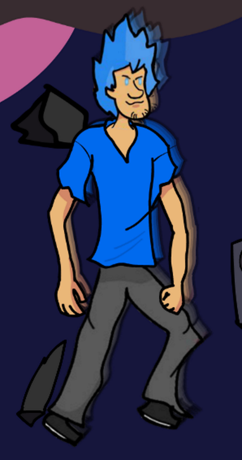 God Blue Shaggy (Demigod Duel) Skin over pshaggy [Friday Night Funkin