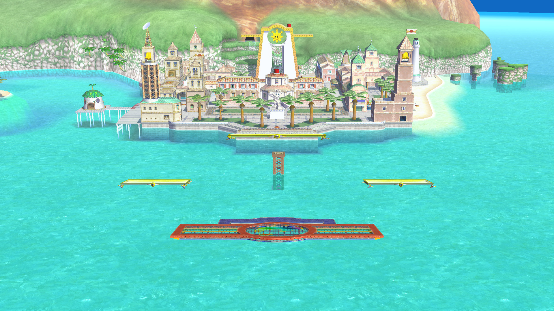 Delfino Plaza (Remake) (Brawl, PM 3.6, P+) [Super Smash Bros. Brawl] [Mods]