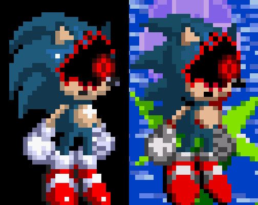 Hyper sonic exe pixel art