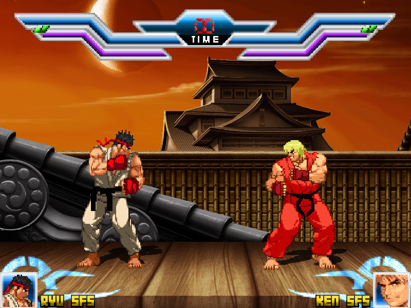 Street Fighter HD Mugen - Ryu vs Ken Gameplay Footage!! 